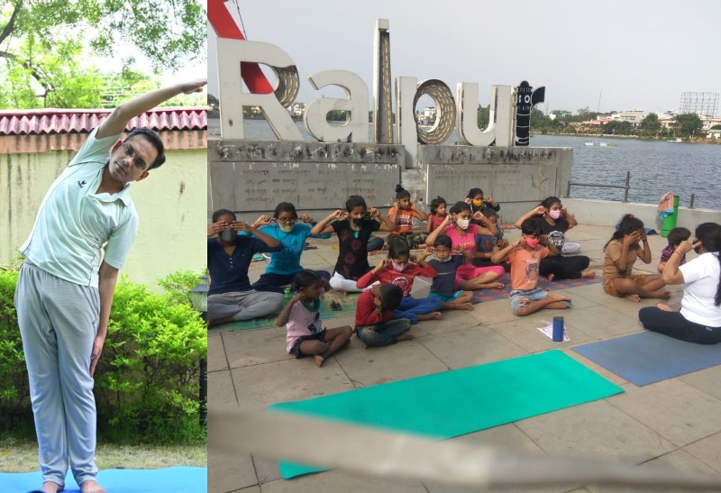 International yoga day : कलेक्टर सौरभ कुमार वर्चुअल योग में हुए शामिल, तालाब किनारे बच्चों ने किया योगाभ्यास…