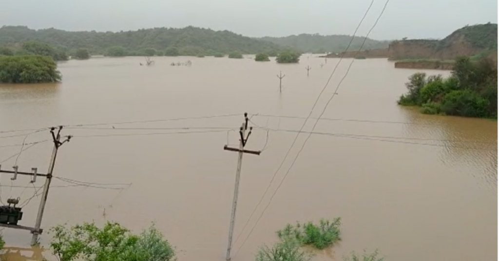मुरैना में नदी के पानी से खेत बने तालाब, किसानों की लाखों की फसल हुई बर्बाद